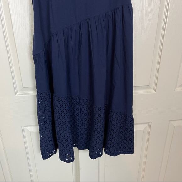 Chico’s Navy Mixed Material Tiered Sun Dress NWT - Picture 7 of 10